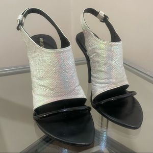 Rebecca Minkoff Barista Iridescent Sandal Heels
